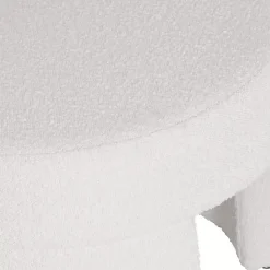 Kirklands Home Benches & Ottomans|Cream Boucle Round Upholstered Ottoman White