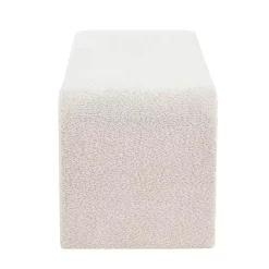 Kirklands Home Benches & Ottomans|Cream Boucle Waterfall Bench, 52 in. White