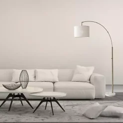 Kirklands Home Floor Lamps|Cream Bowman Arched Floor Lamp White
