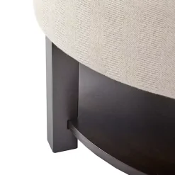 Kirklands Home Benches & Ottomans|Cream Button Tufted Storage Ottoman Ivory