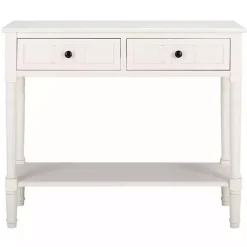Kirklands Home Console Tables|Cream Carved 2-Drawer Console Table White