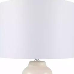 Kirklands Home Table Lamps|Cream Ceramic Rounded Hourglass Table Lamp