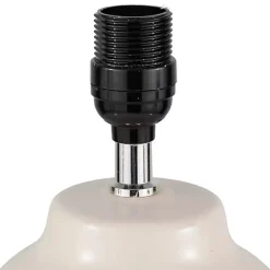 Kirklands Home Table Lamps|Cream Ceramic Rounded Hourglass Table Lamp