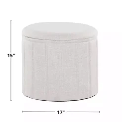 Kirklands Home Benches & Ottomans|Cream Collapsible Storage Ottoman White