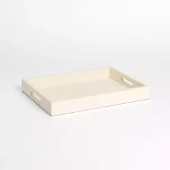 Best Cream Faux Leather Decorative Tray Decorative Trays