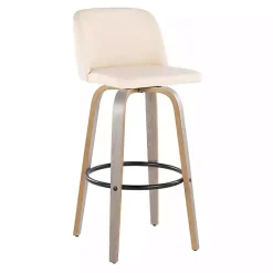 Kirklands Home Bar Stools & Counter Height Stools|Cream Faux Leather Torino Bar Stools, Set of 2 Ivory