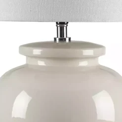 Kirklands Home Table Lamps|Cream Glazed Ceramic Anzio Table Lamp White
