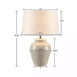 Kirklands Home Table Lamps|Cream Glazed Ceramic Anzio Table Lamp White