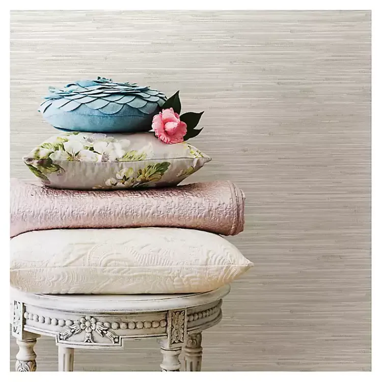 Kirklands Home Wall Murals & Wallpaper|Cream Grassweave Peel and Stick Wallpaper