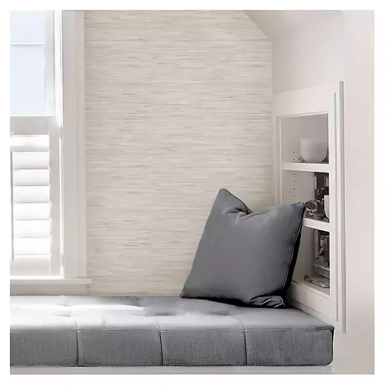 Kirklands Home Wall Murals & Wallpaper|Cream Grassweave Peel and Stick Wallpaper
