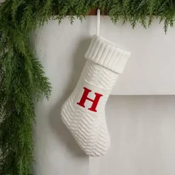 Best Cream Knit Monogram H Christmas Stocking Monogram Seasonal Decor