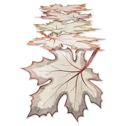 Best Cream Maple Leaves Embroidered Table Runner Fall