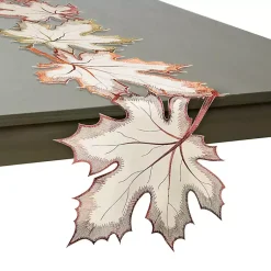 Best Cream Maple Leaves Embroidered Table Runner Fall
