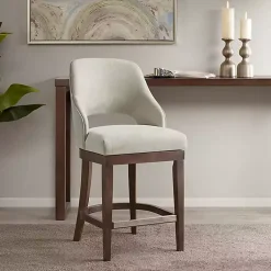 Kirklands Home Bar Stools & Counter Height Stools|Cream Open Back Swivel Base Counter Stool White