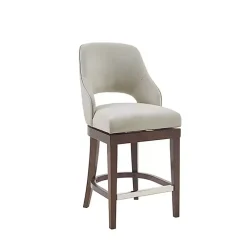 Kirklands Home Bar Stools & Counter Height Stools|Cream Open Back Swivel Base Counter Stool White