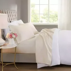 Kirklands Home Bed Sheets|Cream Rich Cooling Cotton Queen Sheet Set Ivory
