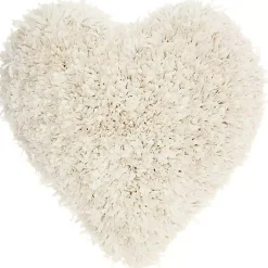 Sale Cream Shaggy Heart Shaped Pillow Valentines Day Decorations