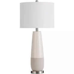 Kirklands Home Table Lamps|Cream Speckled Two Tone Table Lamp White