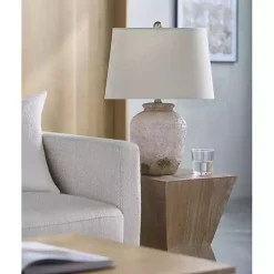 Kirklands Home Table Lamps|Cream Textured Ceramic Lia Table Lamp Ivory