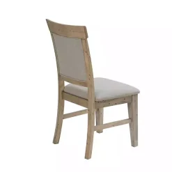 Kirklands Home Dining Chairs|Cream Upholstered Rustic Dining Chairs, Set of 2 Tan
