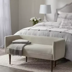 Kirklands Home Sofas & Loveseats|Cream Velvet Low Back Transitional Settee Ivory