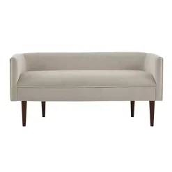 Kirklands Home Sofas & Loveseats|Cream Velvet Low Back Transitional Settee Ivory
