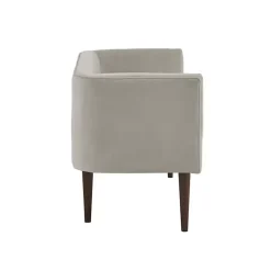 Kirklands Home Sofas & Loveseats|Cream Velvet Low Back Transitional Settee Ivory