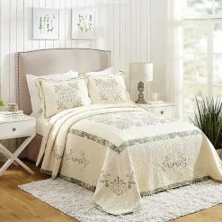 Kirklands Home Bedspreads & Coverlets|Cream Vintage Treasure King Bedspread