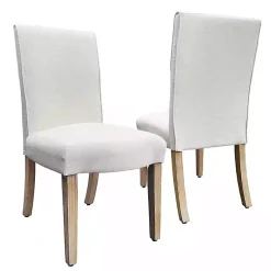 Kirklands Home Dining Chairs|Cream washed Dining Chairs, Set of 2 White