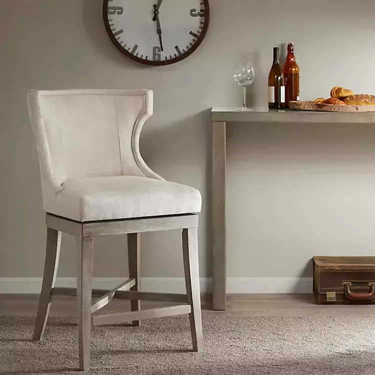 Kirklands Home Bar Stools & Counter Height Stools|Cream Wingback Swivel Seat Counter Stool