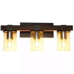 Kirklands Home Flush Mount Lighting|Crossbeam Vanity Flushed Mount Shade Brown