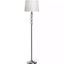 Kirklands Home Floor Lamps|Crystal and Silver Metal Floor Lamp White
