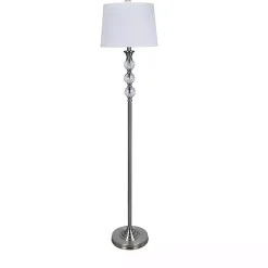Kirklands Home Floor Lamps|Crystal Orb Stacked Floor Lamp White