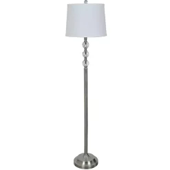 Kirklands Home Floor Lamps|Crystal Spheres Brushed Nickel Floor Lamp White