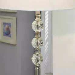 Kirklands Home Floor Lamps|Crystal Spheres Brushed Nickel Floor Lamp White