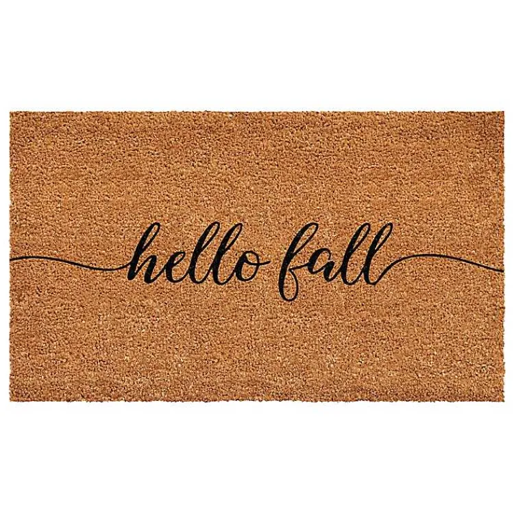 Kirklands Home Doormats|Cursive Hello Fall Coir Doormat, 24x36