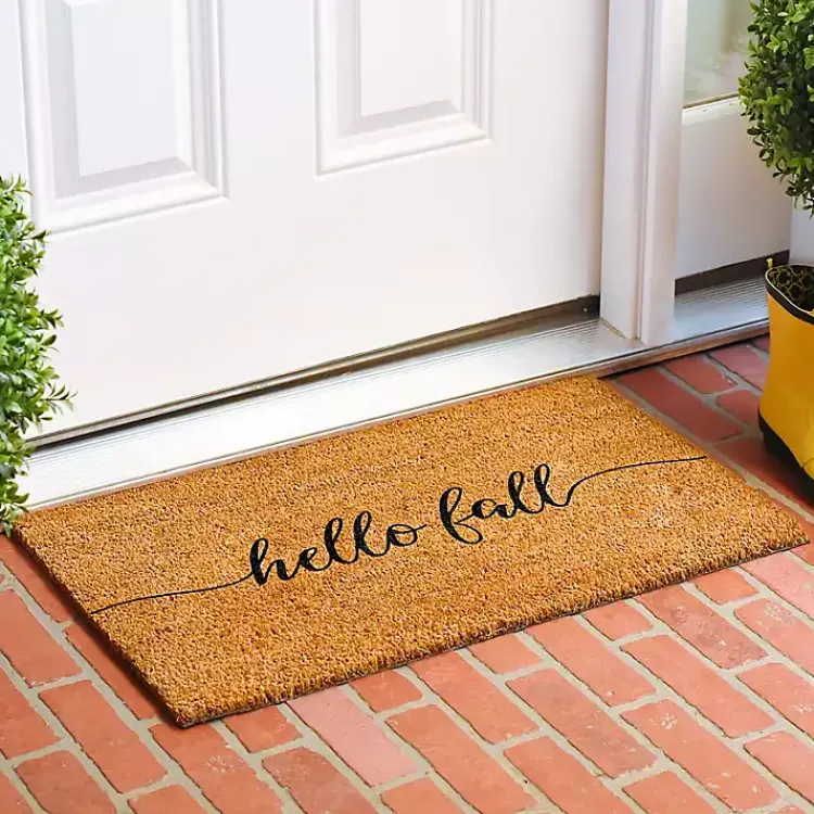 Kirklands Home Doormats|Cursive Hello Fall Coir Doormat, 24x36