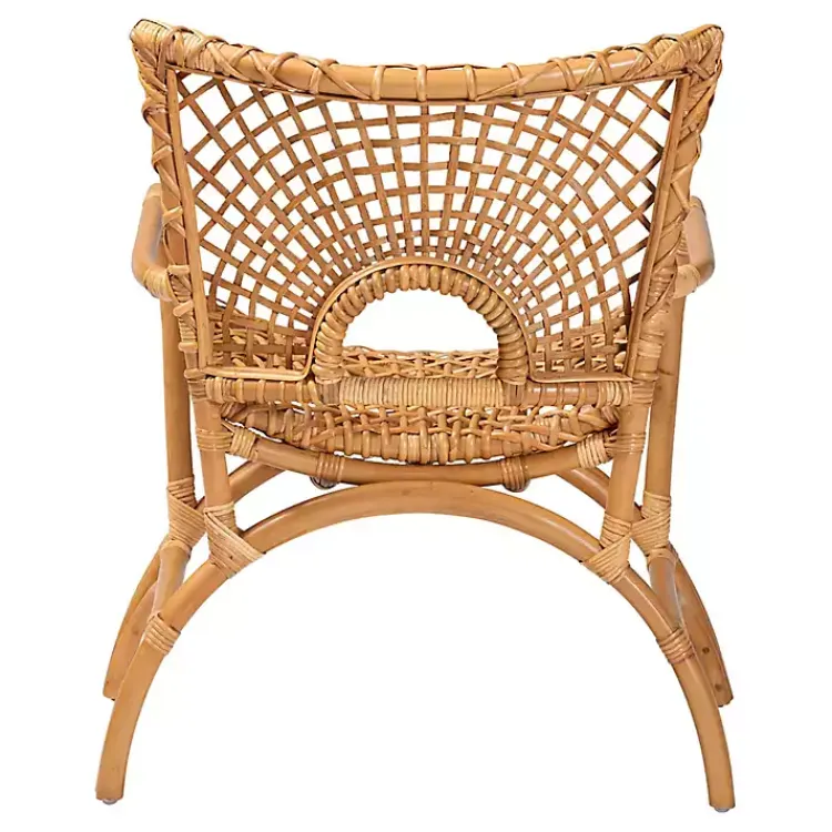 Kirklands Home Accent Chairs|Curved Natural Rat Woven Accent Chair Tan