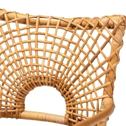 Kirklands Home Accent Chairs|Curved Natural Rat Woven Accent Chair Tan