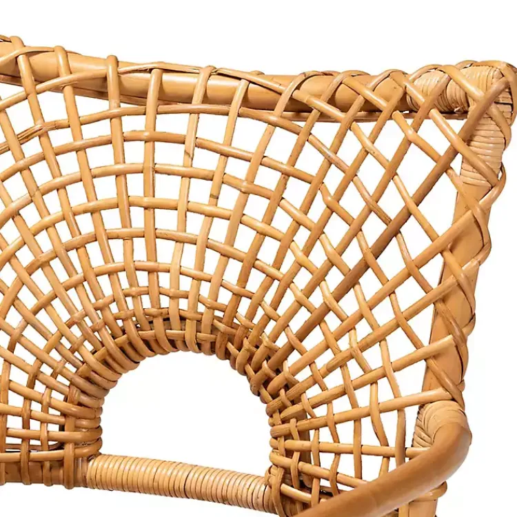 Kirklands Home Accent Chairs|Curved Natural Rat Woven Accent Chair Tan