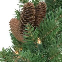 Best Dakota Pinecone Clear LED Lit Garland, 108 in. Arrangements & Greenery