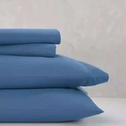 Kirklands Home Bed Sheets|Dark Microfiber 4-pc. King Sheet Set Blue