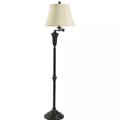 Kirklands Home Floor Lamps|Dark Bronze Madison Swing Arm Floor Lamp White
