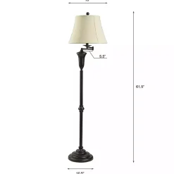 Kirklands Home Floor Lamps|Dark Bronze Madison Swing Arm Floor Lamp White