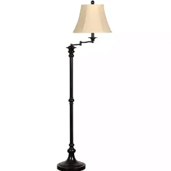 Kirklands Home Floor Lamps|Dark Bronze Menlo Swing Arm Floor Lamp Tan