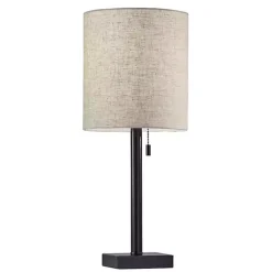 Kirklands Home Table Lamps|Dark Bronze Square Base Table Lamp Ivory