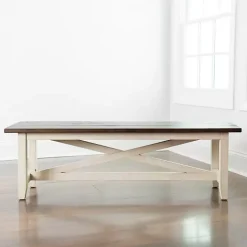 Kirklands Home Benches & Ottomans|Dark Brown and Jackson Dining Bench Ivory