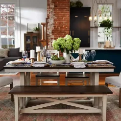 Kirklands Home Dining Tables|Dark Brown and Ivory Jackson Dining Table
