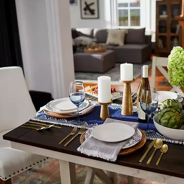 Kirklands Home Dining Tables|Dark Brown and Ivory Jackson Dining Table