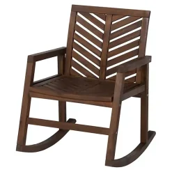 Kirklands Home Outdoor Seating|Dark Chevron Outdoor Rocking Chair Brown